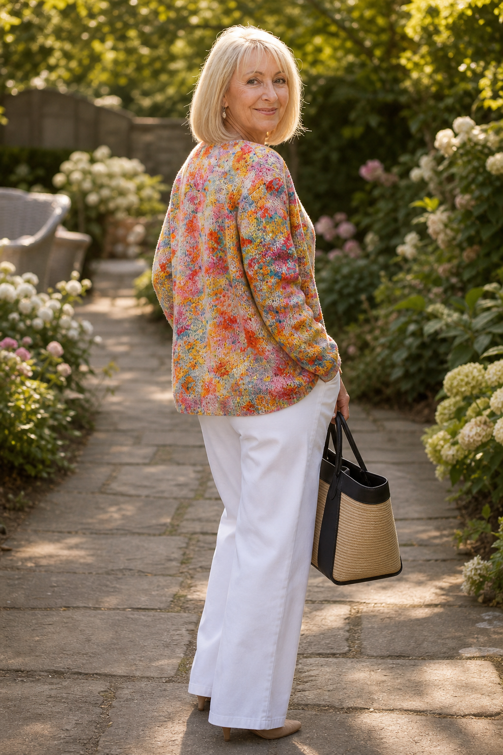 Helena – Floral Open-Front Knitted Cardigan