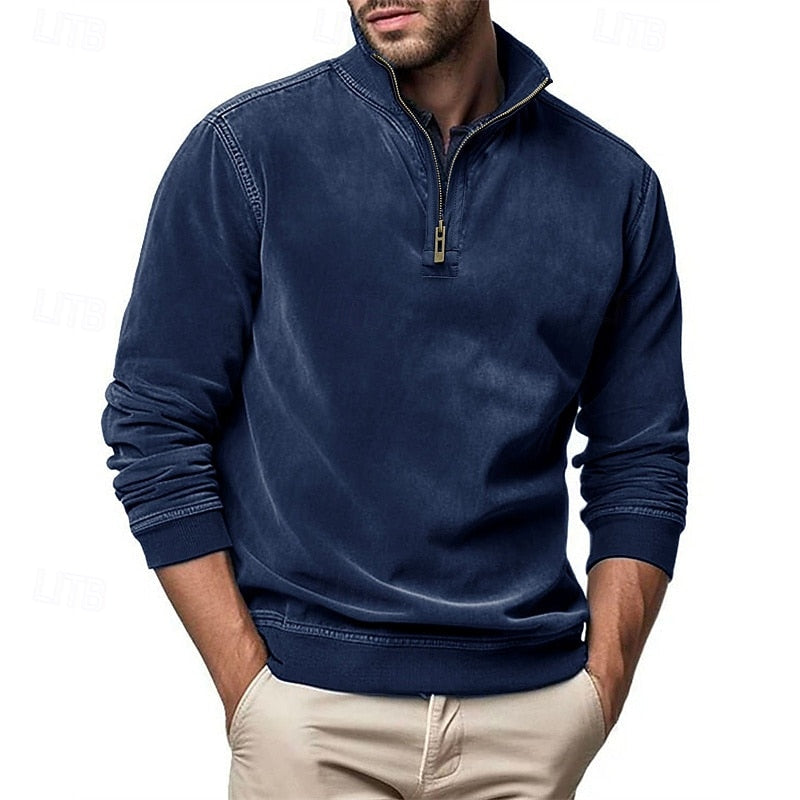 Caleb | Quarter-Zip Sweatshirt with Stand-Up Collar