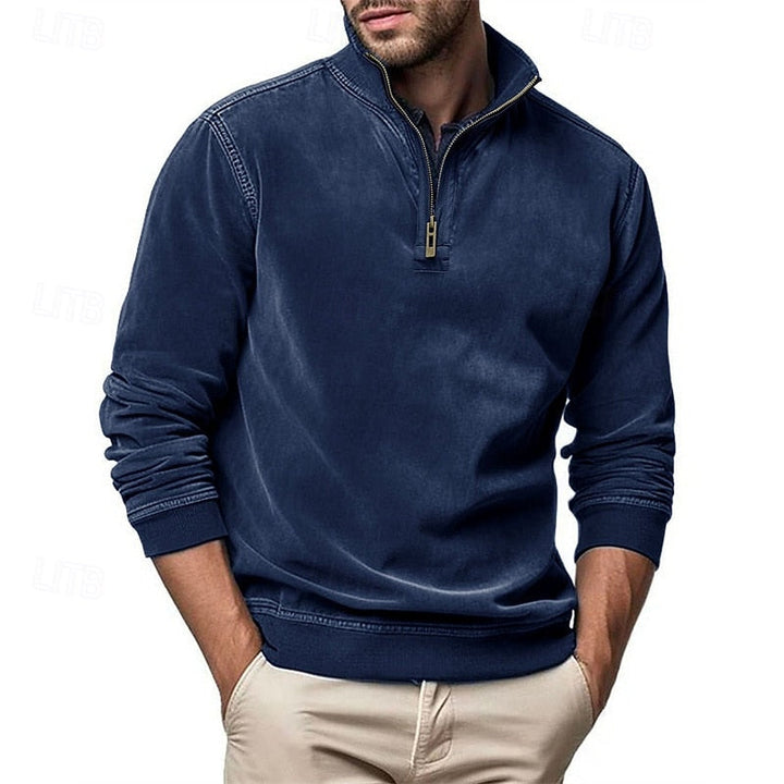 Caleb | Quarter-Zip Sweatshirt with Stand-Up Collar