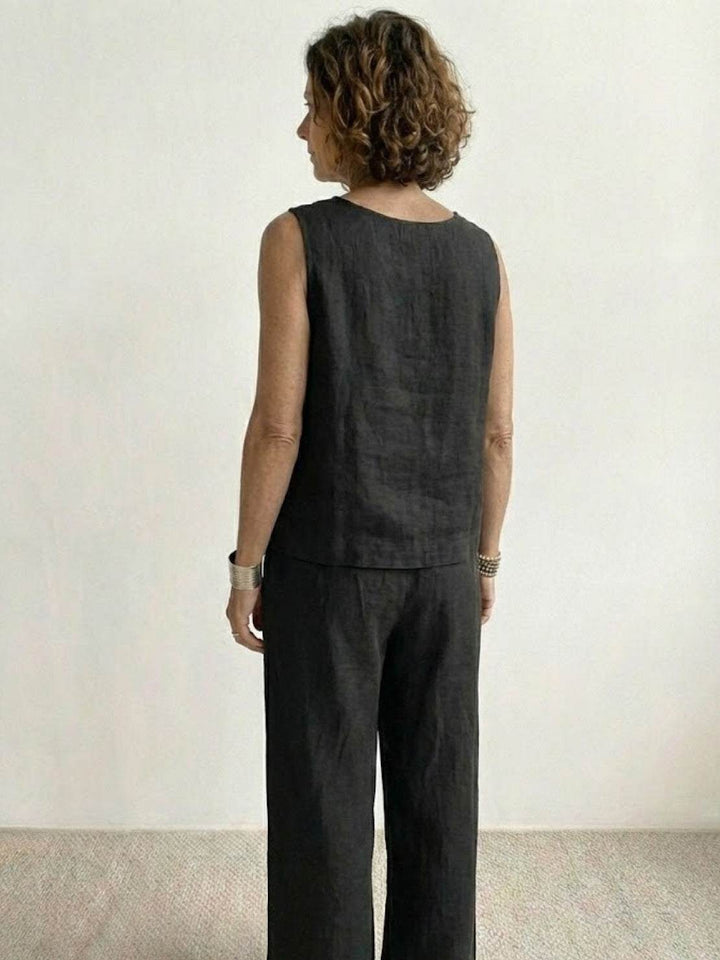 Alina | Sleeveless Tank Top with Matching Wide-Leg Trousers