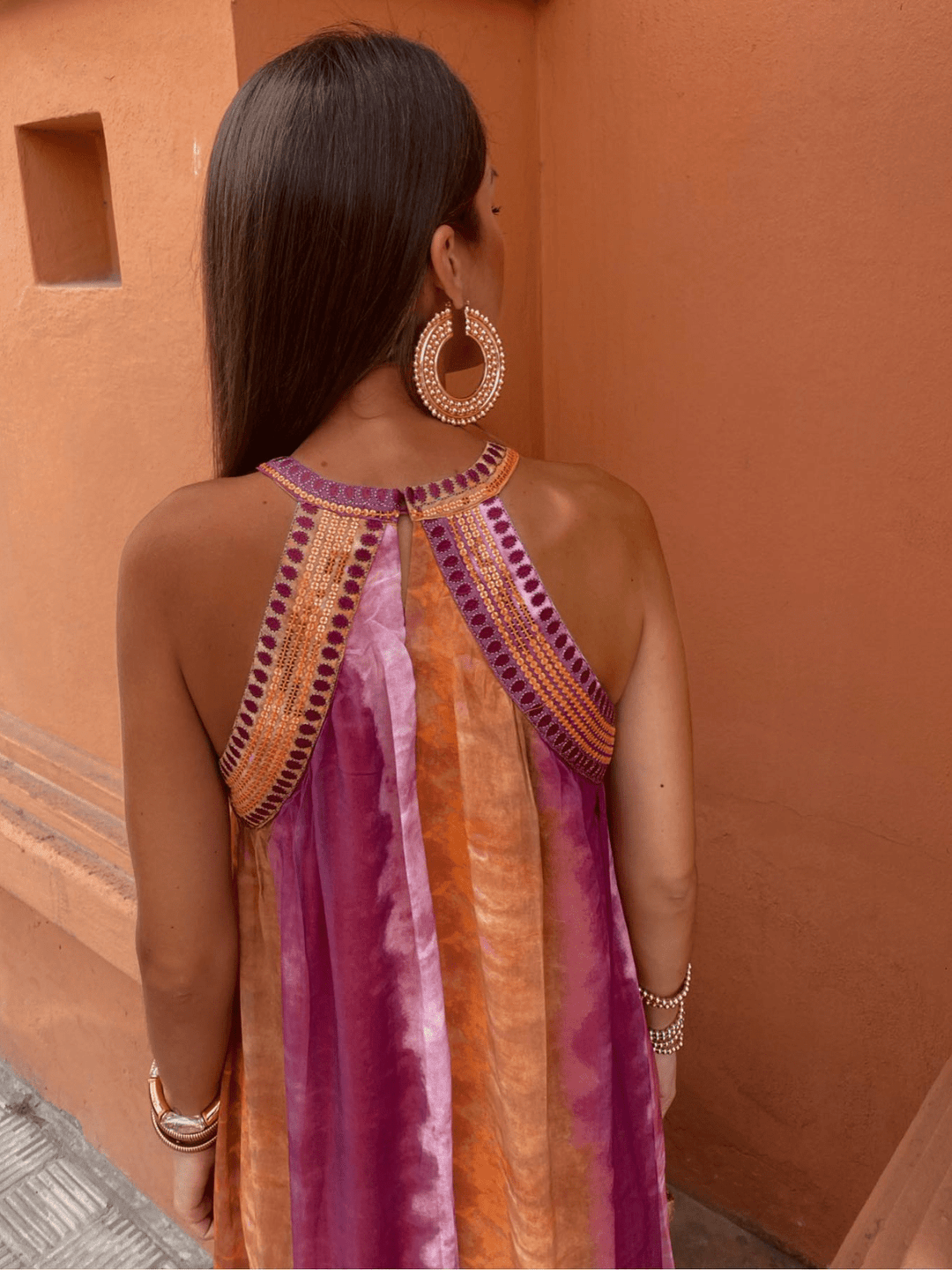 Exquisite Ombre Gradient Lightweight Sheer Chiffon For Flattering Silhouette Dress