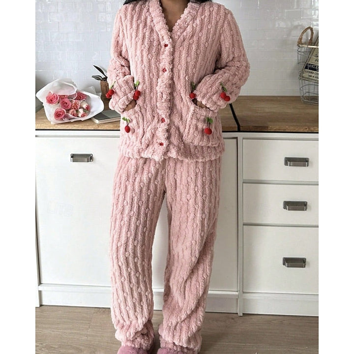 Maribel | Cozy Cherry-Colored Two-Piece Set