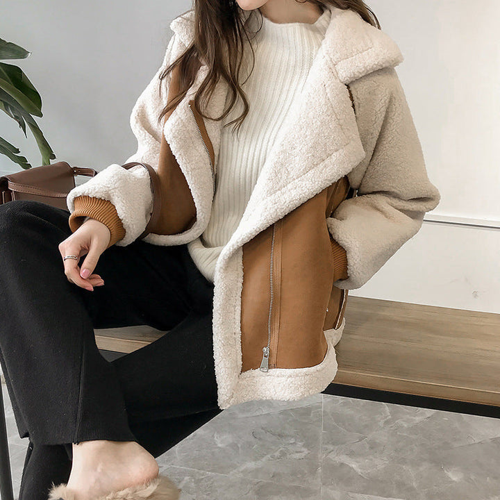 BRIELLE – COZY SHERPA COLLAR ZIP JACKET