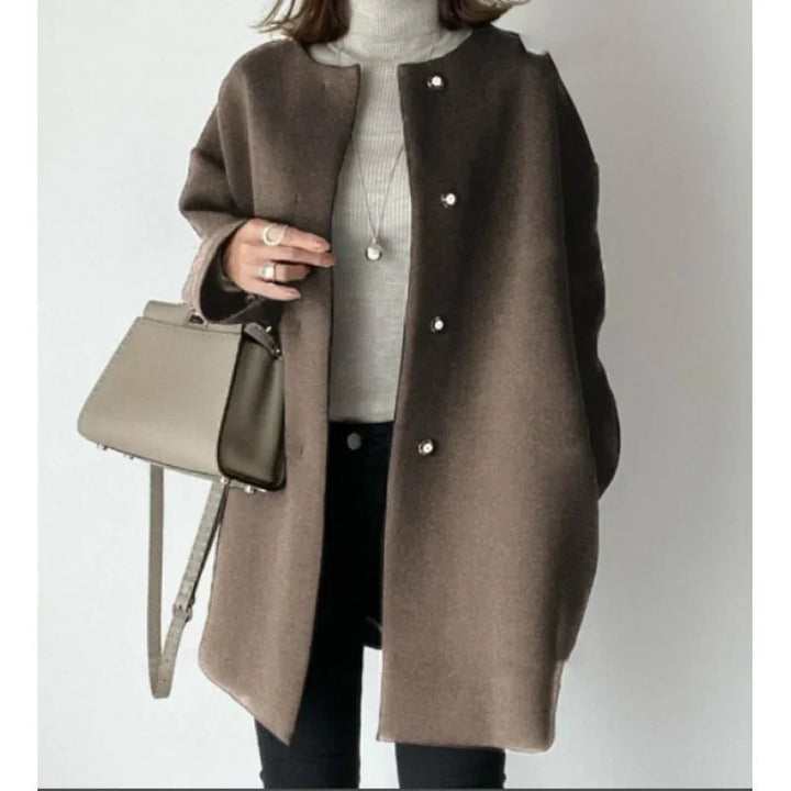 Women’s Elegant Oversized Button Winter Coat