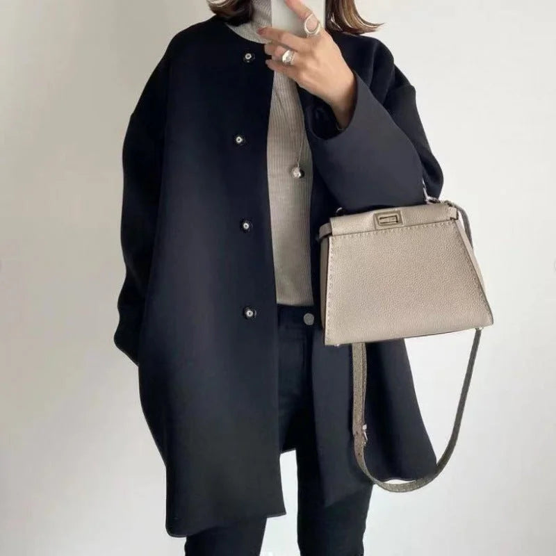 Women’s Elegant Oversized Button Winter Coat