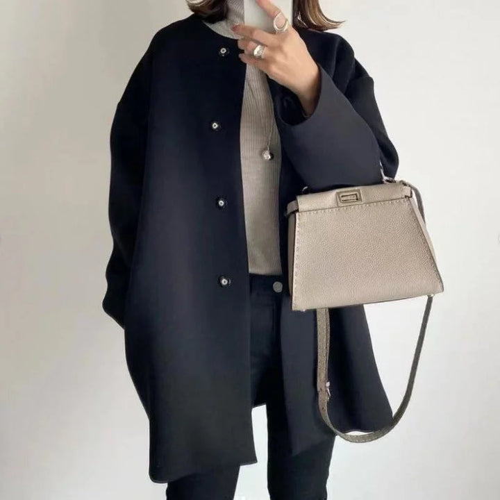 Women’s Elegant Oversized Button Winter Coat