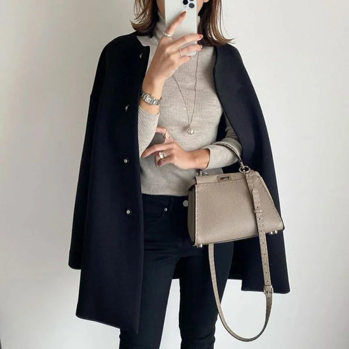 Women’s Elegant Oversized Button Winter Coat