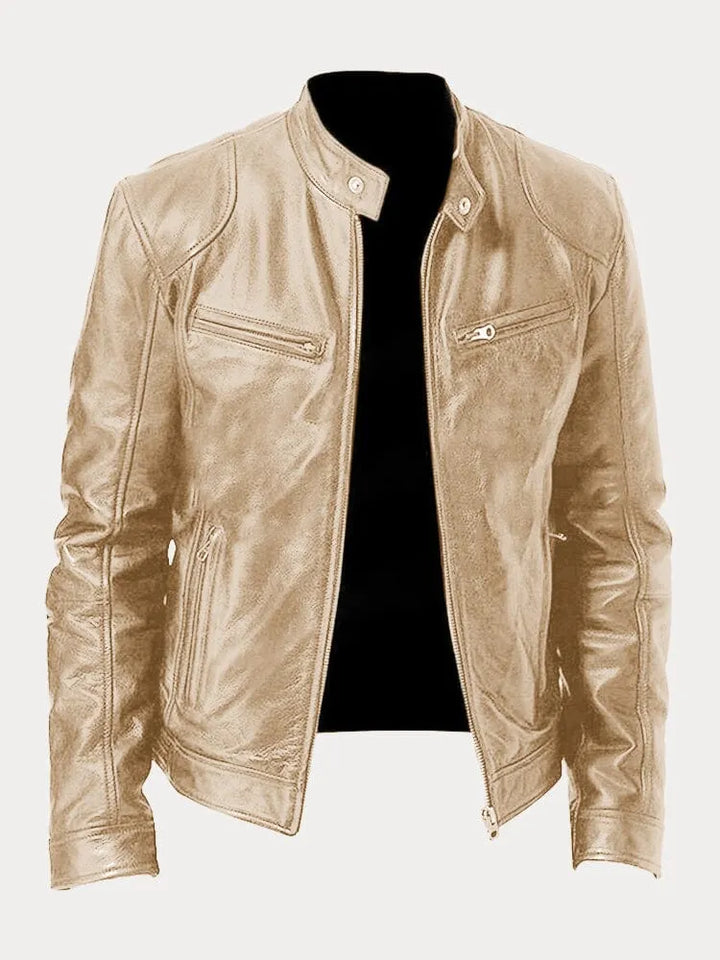 | Sustainable Faux Leather Casual Jacket