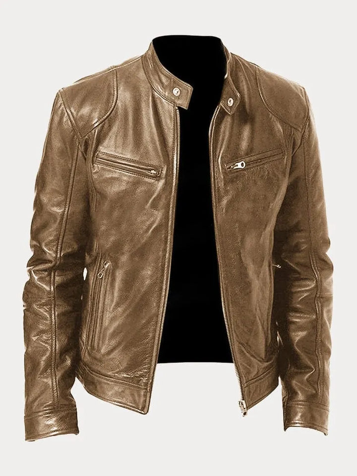| Sustainable Faux Leather Casual Jacket