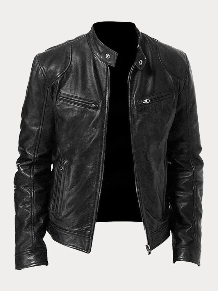 | Sustainable Faux Leather Casual Jacket