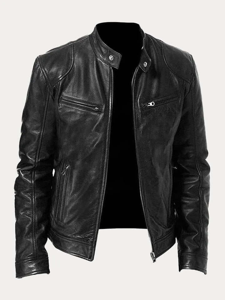 | Sustainable Faux Leather Casual Jacket