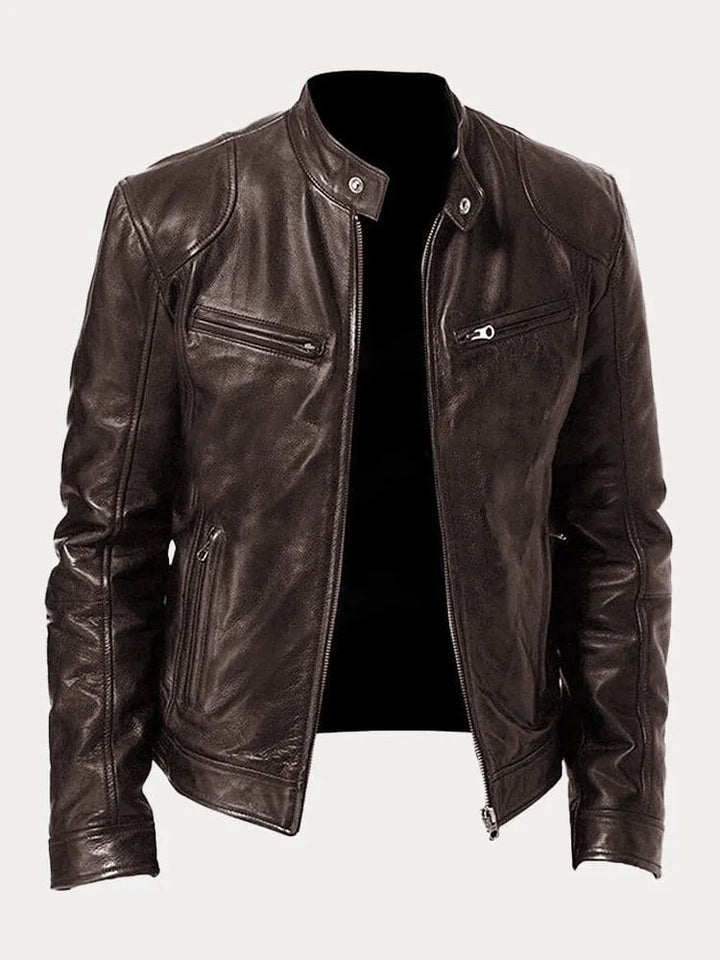 | Sustainable Faux Leather Casual Jacket