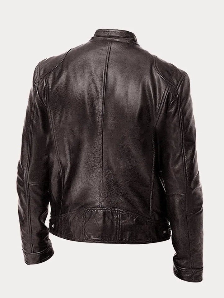 | Sustainable Faux Leather Casual Jacket