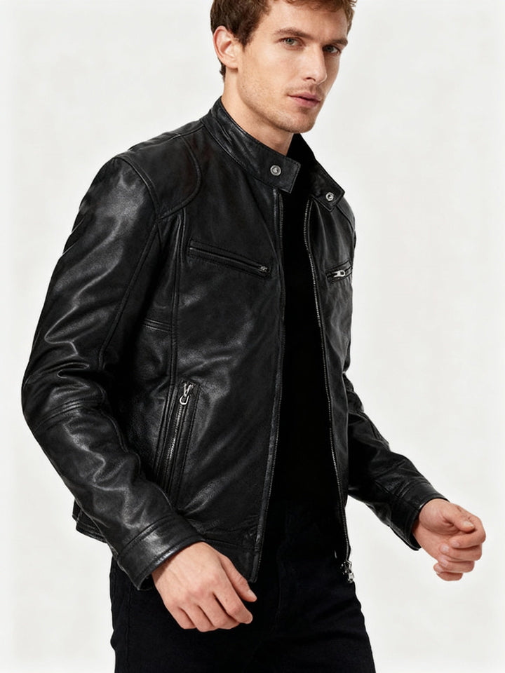 | Sustainable Faux Leather Casual Jacket