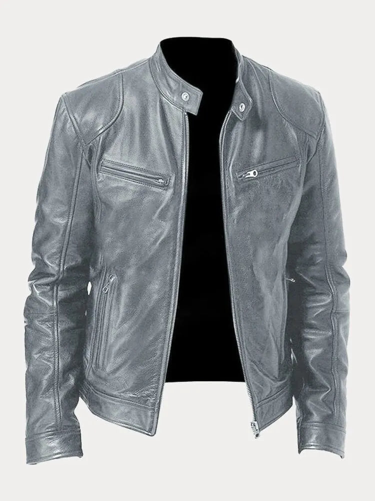 | Sustainable Faux Leather Casual Jacket