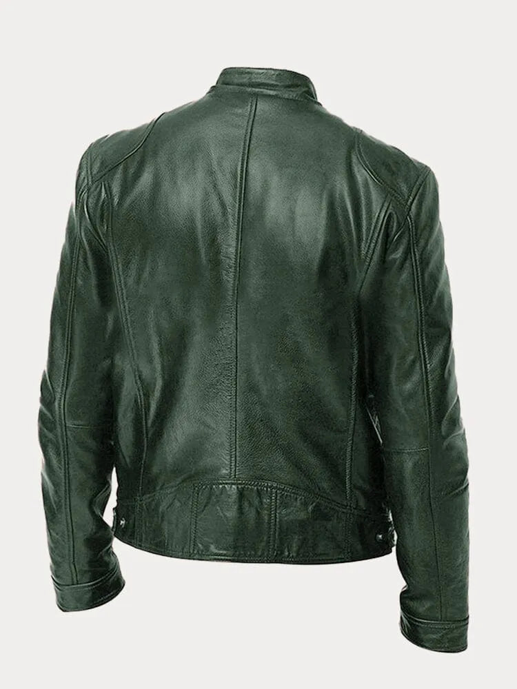 | Sustainable Faux Leather Casual Jacket