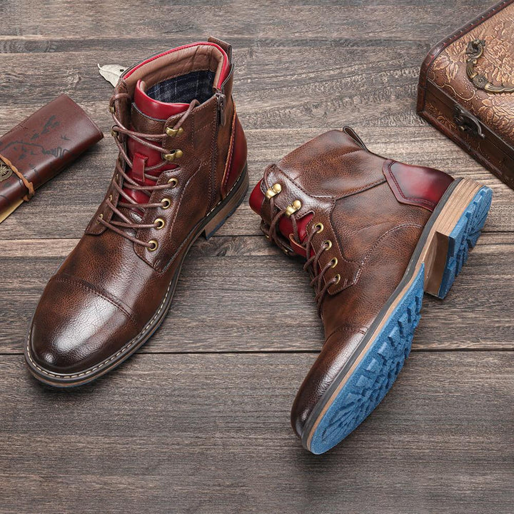 Men's Dress Boots with Laces & Zipper