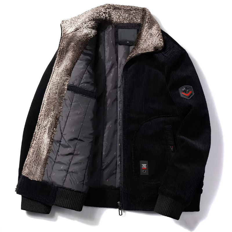 Men's Corduroy Bomber Jacket - Warm Winter Style