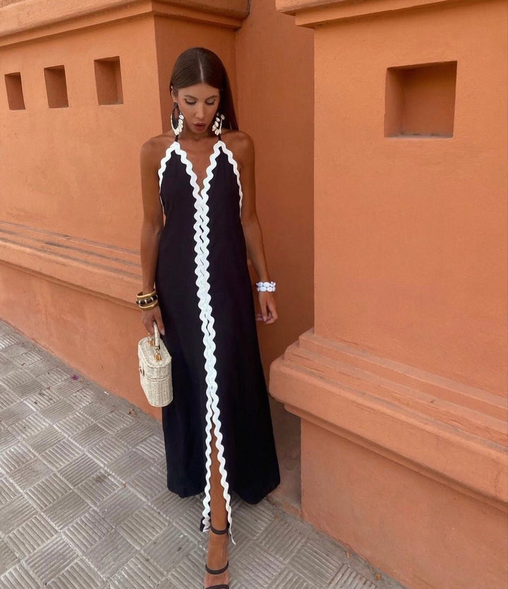 Graceful Luxurious Wraparound Crepe Longline Evening Flow Silhouette Comfort Dress