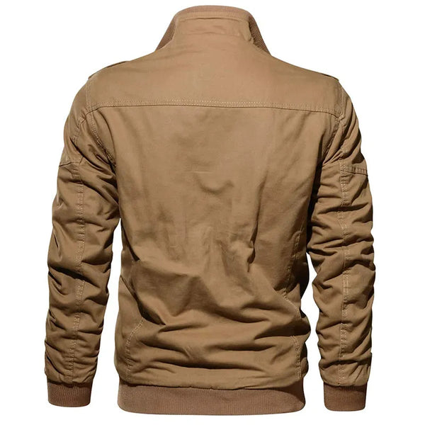 Men's Casual Bomber Jacket with Long Sleeves