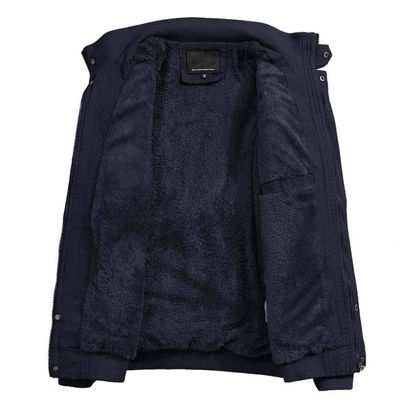 Men's Casual Bomber Jacket with Long Sleeves