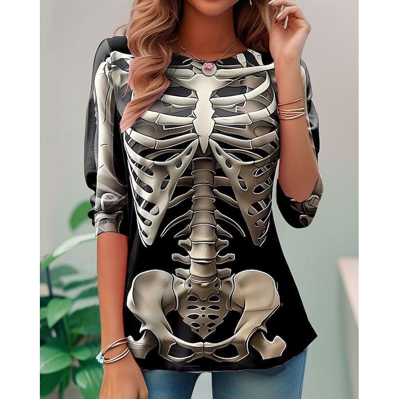 Iris | Halloween Skeleton Long Sleeve Top