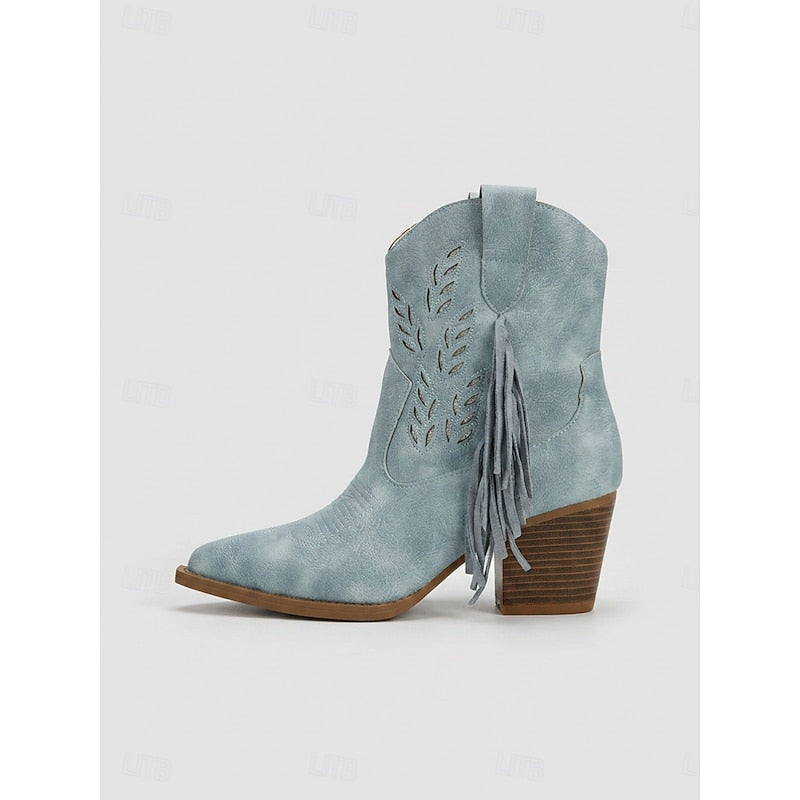Corinne | Fringe Western Ankle Boots