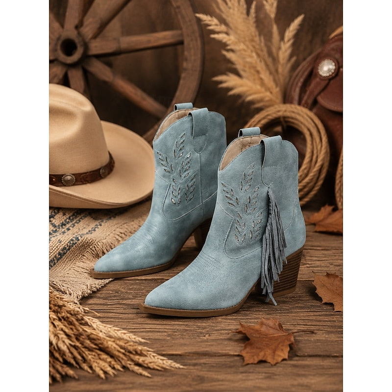 Corinne | Fringe Western Ankle Boots