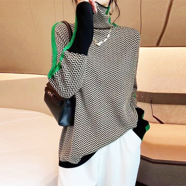 Ladies Chevron Turtleneck
