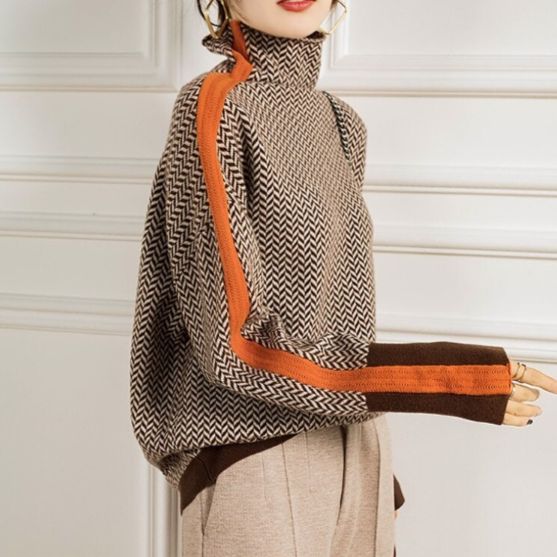 Ladies Chevron Turtleneck