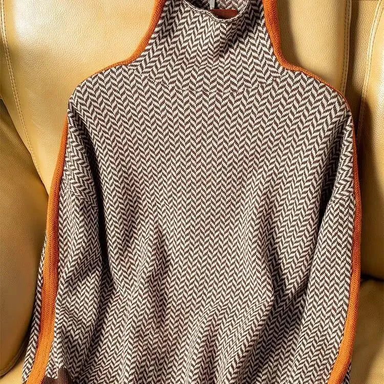 Ladies Chevron Turtleneck