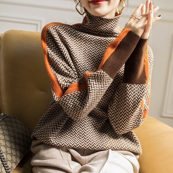 Ladies Chevron Turtleneck