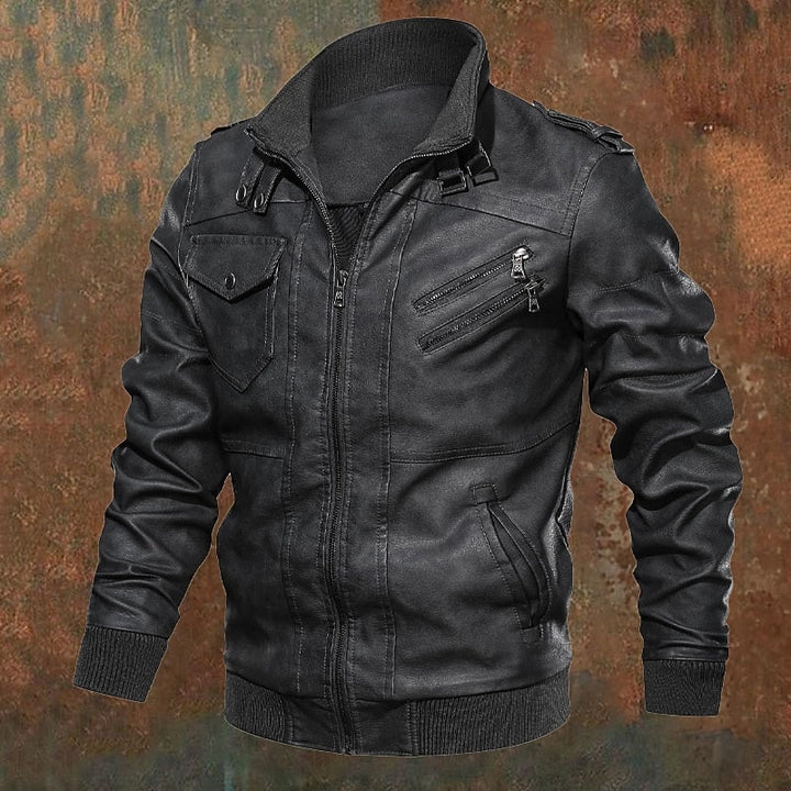 Franklin | Robust Stand Collar Biker Jacket