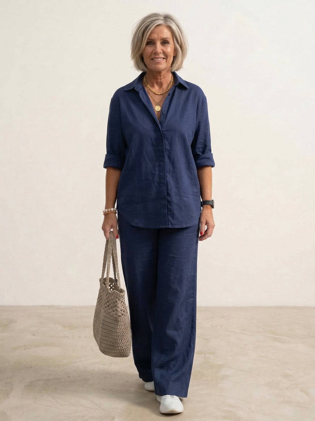 Charlotte | Button-Down Shirt with Wide-Leg Trousers Set