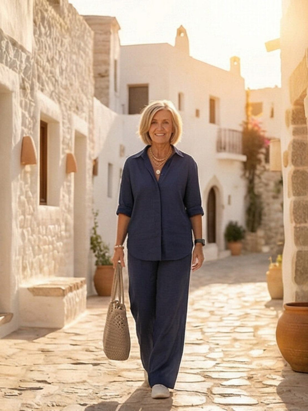 Charlotte | Button-Down Shirt with Wide-Leg Trousers Set