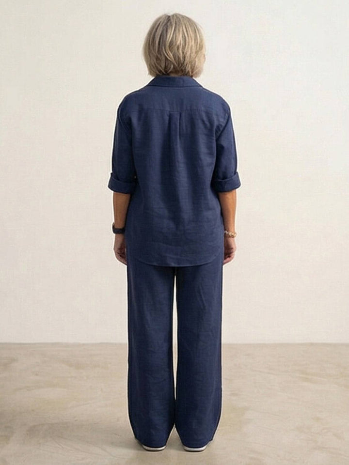 Charlotte | Button-Down Shirt with Wide-Leg Trousers Set