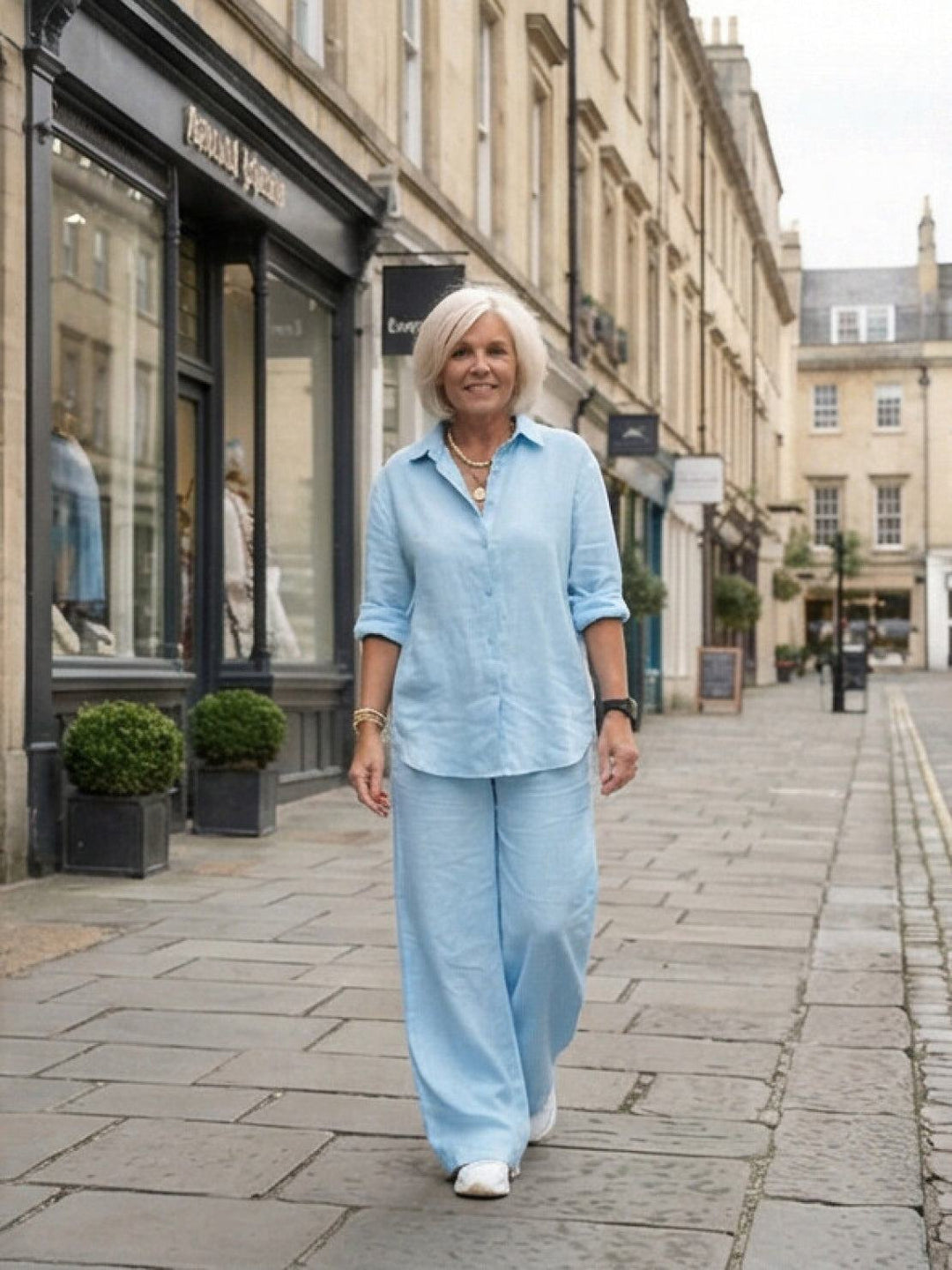 Charlotte | Button-Down Shirt with Wide-Leg Trousers Set
