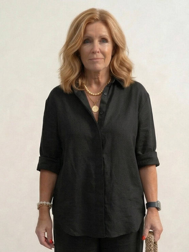 Charlotte | Button-Down Shirt with Wide-Leg Trousers Set