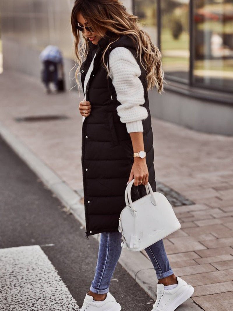| Women's Long Quilted Puffer Vest