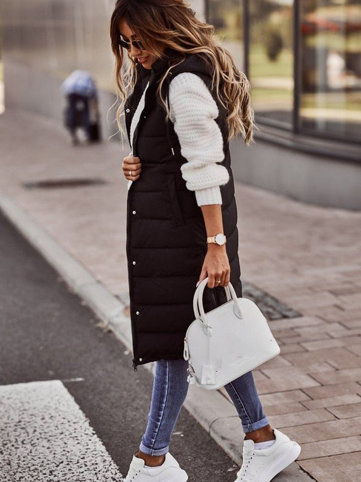 | Women's Long Quilted Puffer Vest