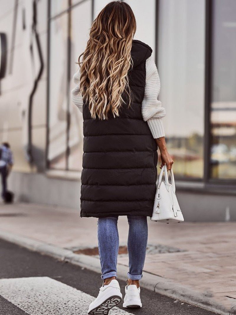 | Women's Long Quilted Puffer Vest