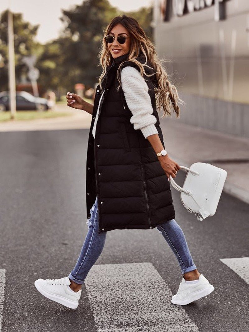 | Women's Long Quilted Puffer Vest