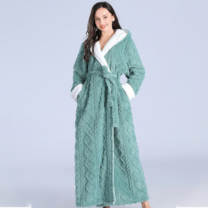 Long Quilted Cozy Plush Bathrobe