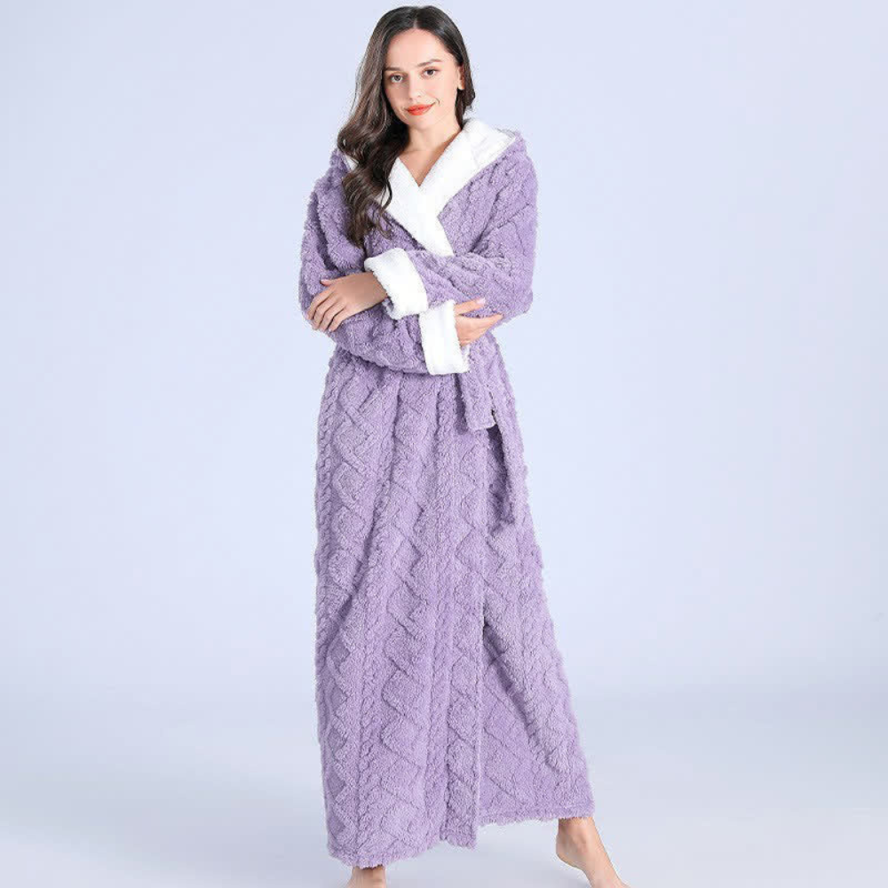 Long Quilted Cozy Plush Bathrobe