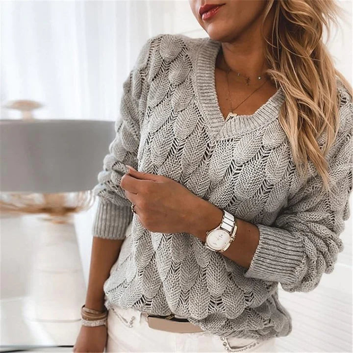 MADELINE – CLASSIC TEXTURED KNIT SWEATER