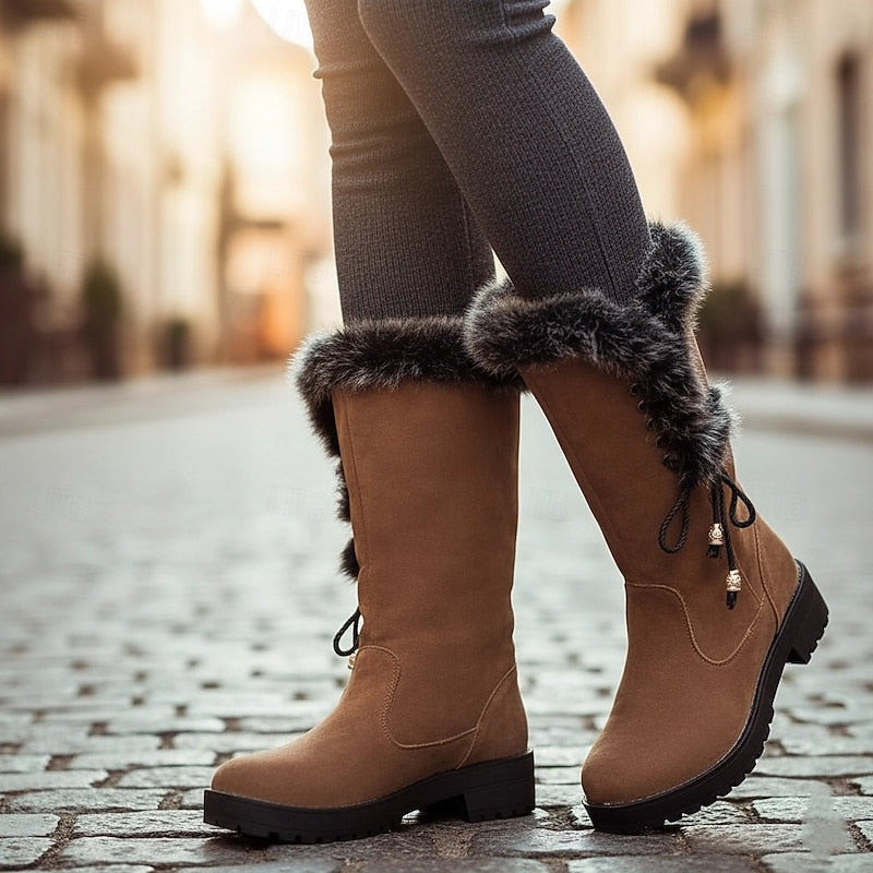 Adriana | Knee-High Winter Boots with Fur Trim