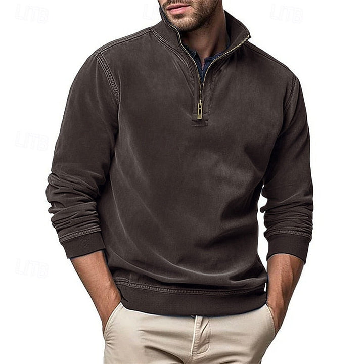 Caleb | Quarter-Zip Sweatshirt with Stand-Up Collar