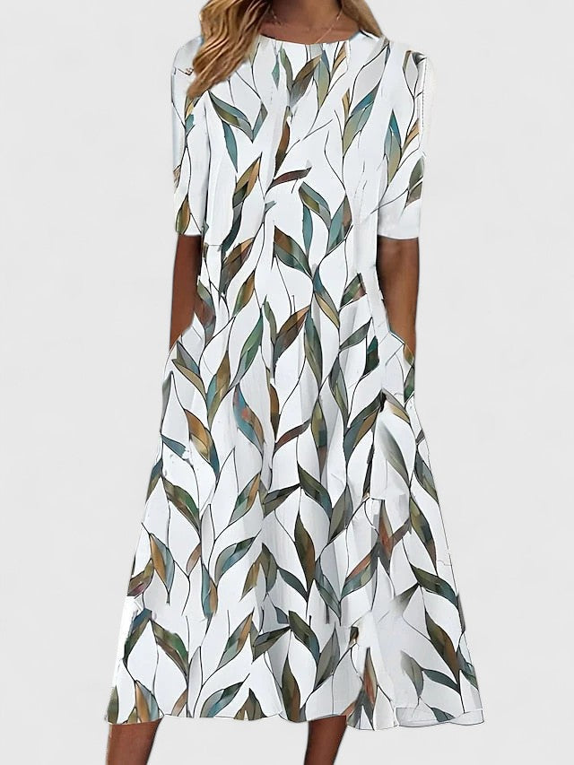 Super Extravagant Illustrious Floral Print Satin Crepe Georgette Embellishment Midi Dress
