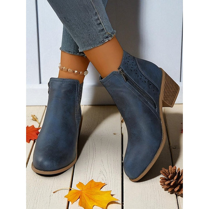 Hollis | Cutout Low Heeled Ankle Boots