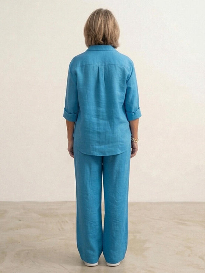 Charlotte | Button-Down Shirt with Wide-Leg Trousers Set